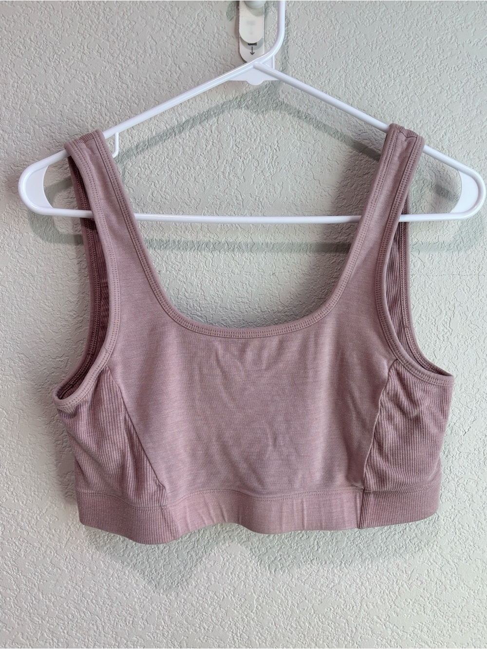 Fabletics RestoreKnit Scoop Back Bralette Pink Mauve Large